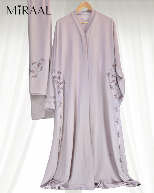 Embroidered Abaya with Scarf for Women