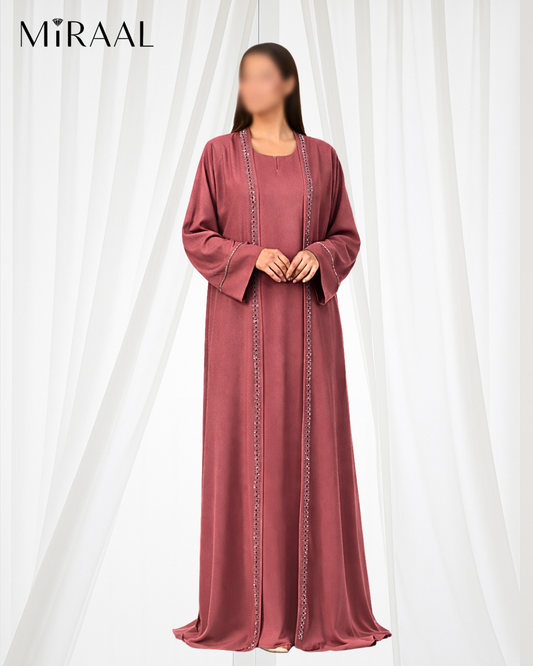 3-Piece Abaya Set with Scarf for Women - Festive Wear