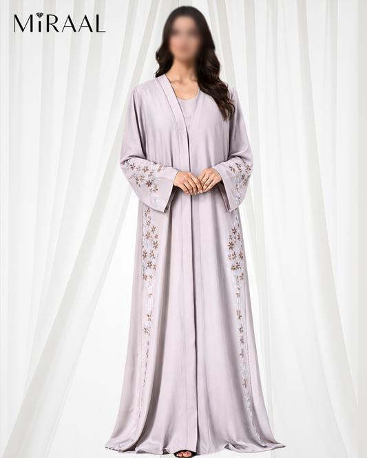 Embroidered Abaya with Scarf for Women
