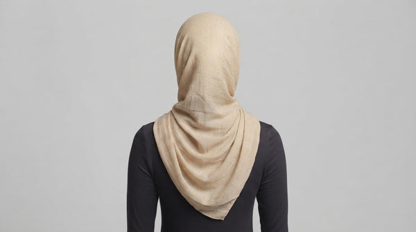 Premium Beige Crystal Chiffon Hijab alternate view