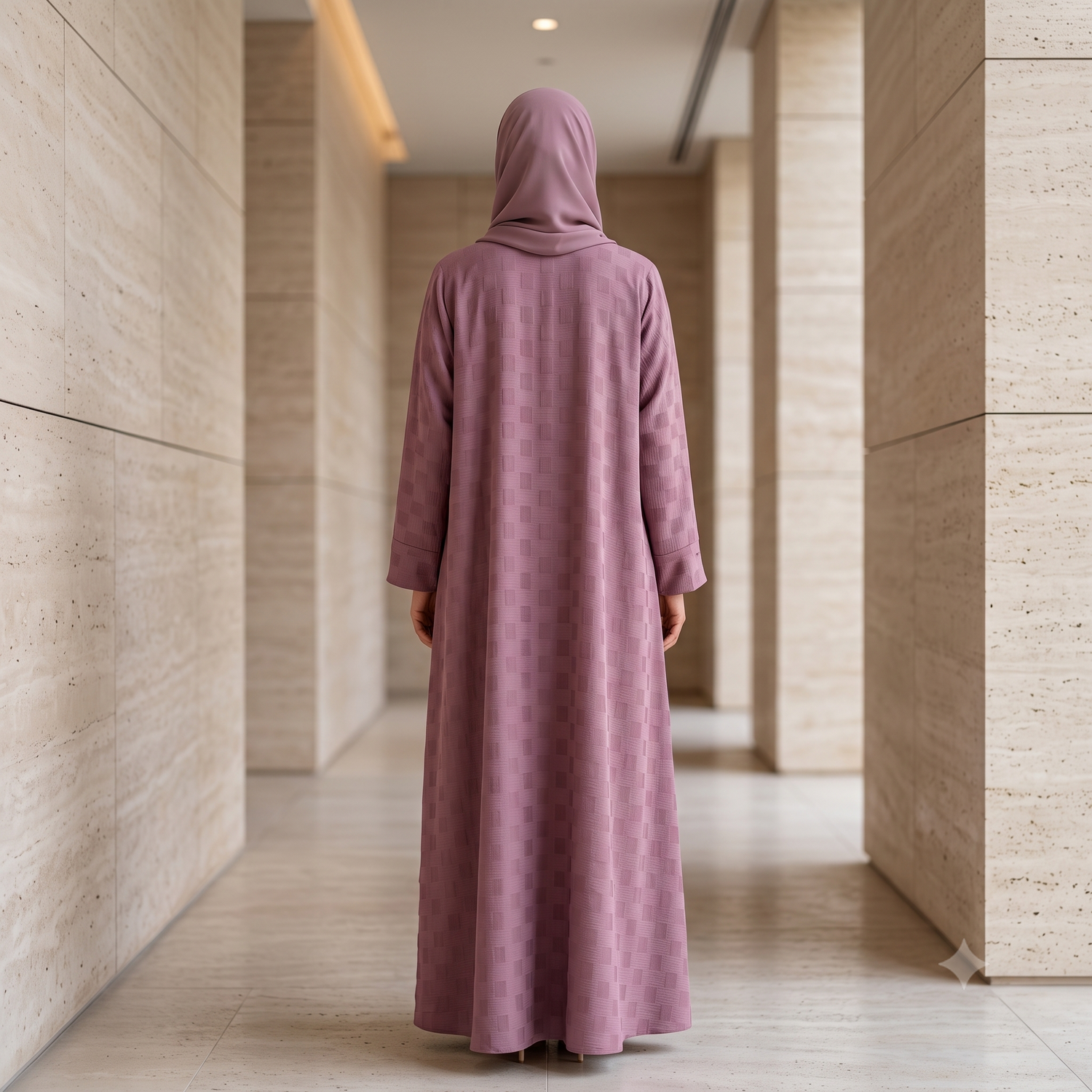 Mauve Textured Everyday Abaya – Model A2G6-A6