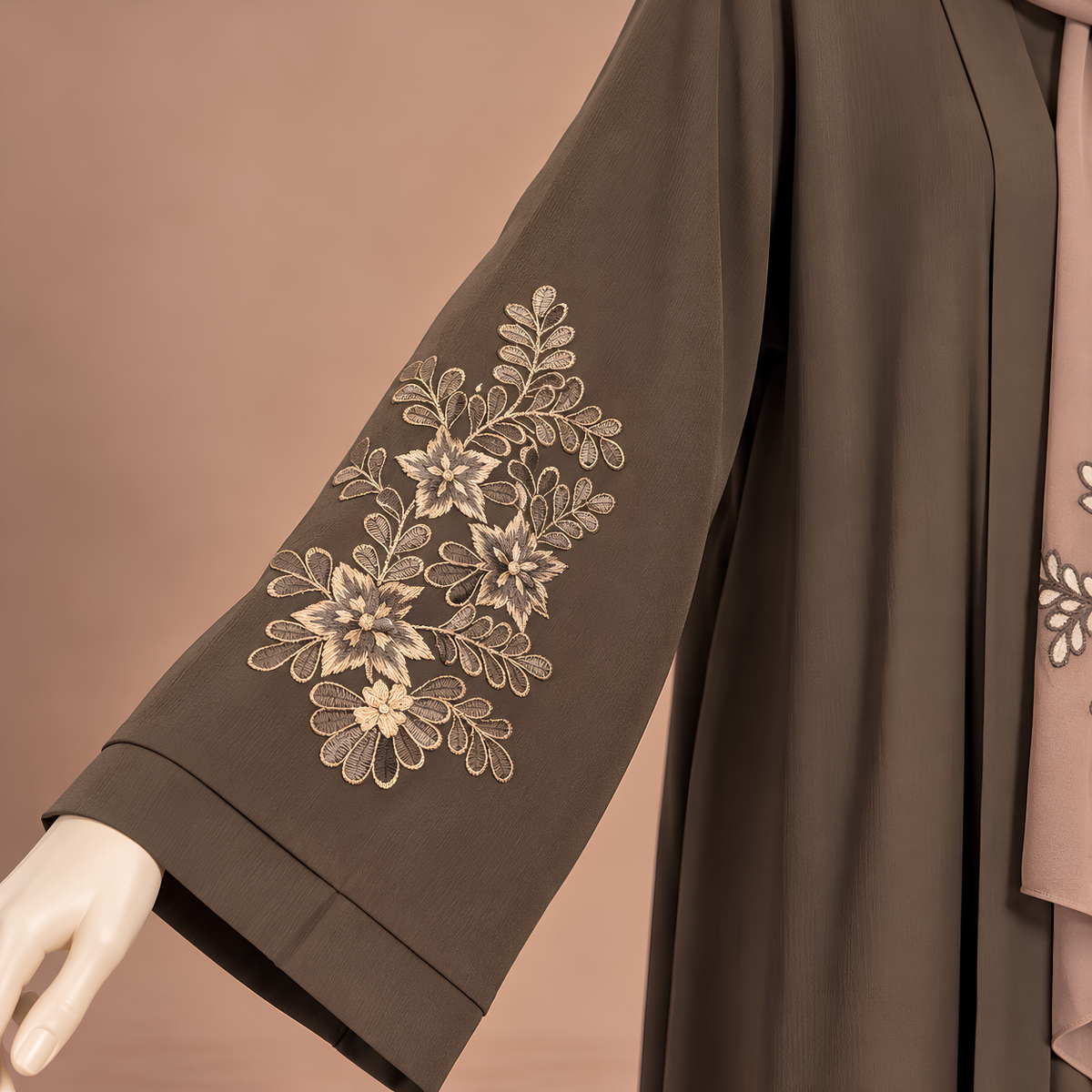 Mocha Bloom Embroidered Abaya
