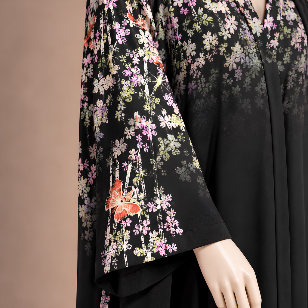 Bloom Printed Chiffon Abaya