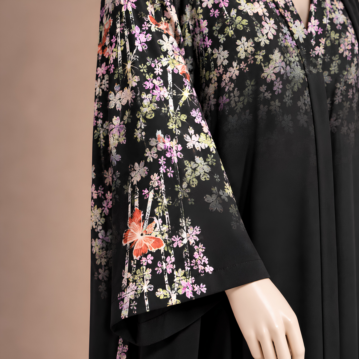 Bloom Printed Chiffon Abaya